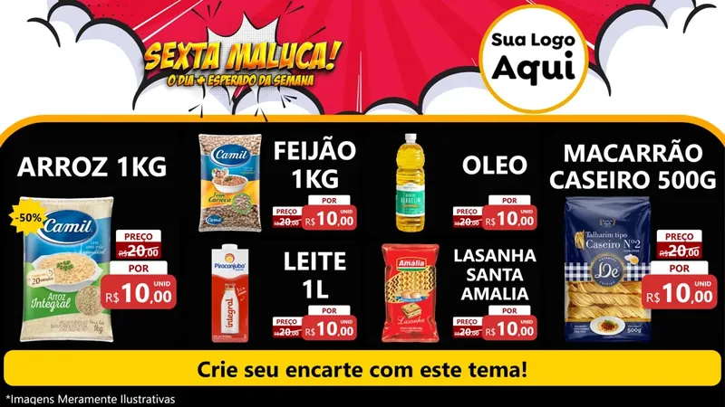 Modelo de TV para TV Horizontal com o tema Sexta Maluca! para Supermercado