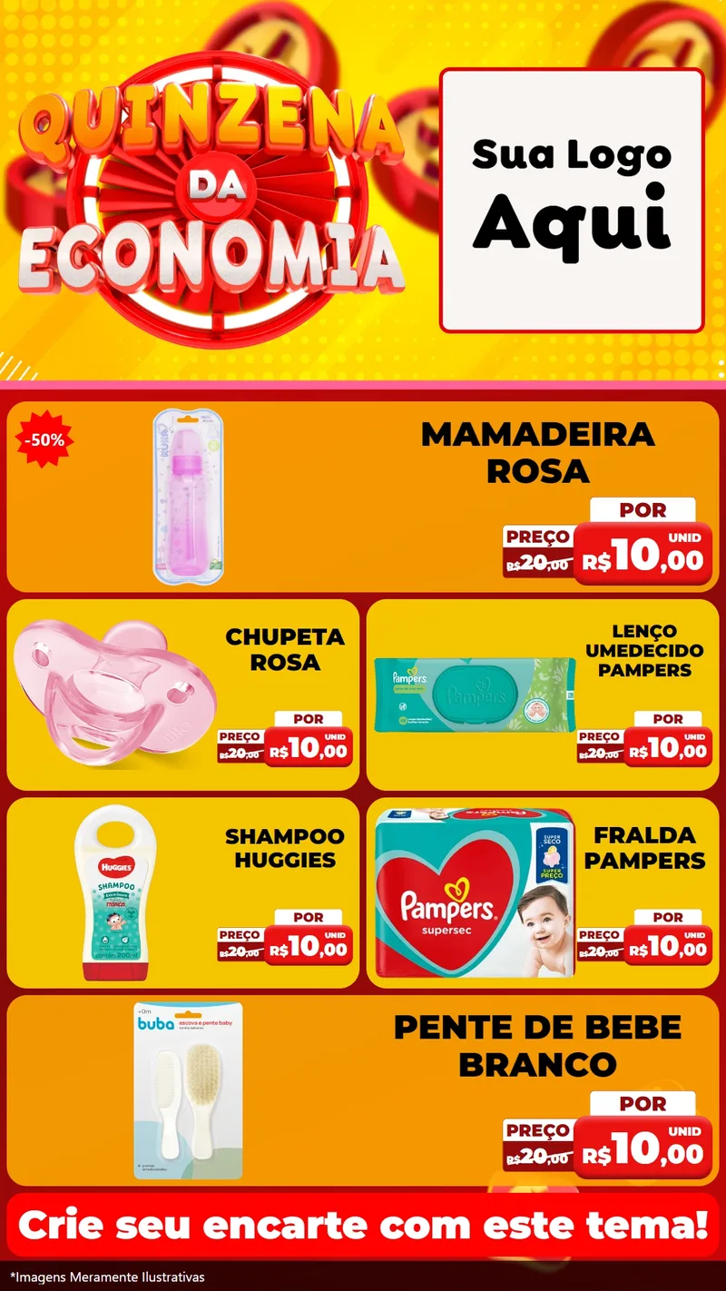 Modelo de TV para TV Vertical com o tema Quinzena Da Economia para Bebês