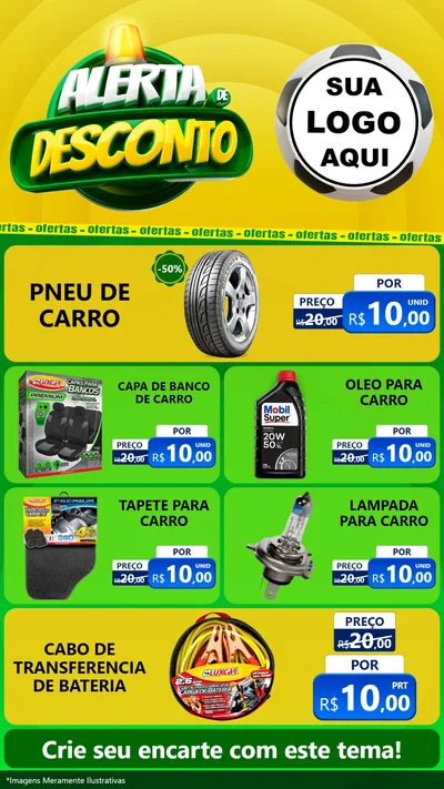 Modelo de TV para TV Vertical com o tema Alerta de Desconto para Auto peças