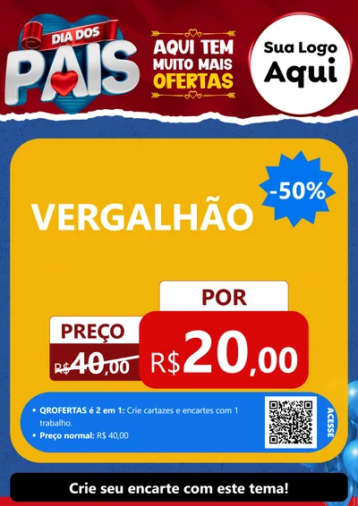 Modelo de Cartaz para Cartaz A4 Vertical com o tema Dia dos Pais para Ferragens