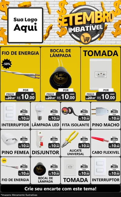 Modelo de Encarte para Encarte Grande com o tema Setembro Imbatível para Materiais Elétricos