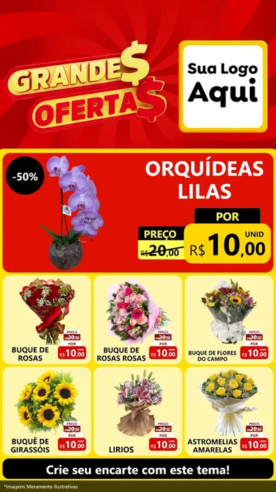 Modelo de Rede Social para Stories com o tema Grandes Ofertas para Floricultura e jardim