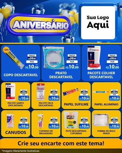 Modelo de Rede Social para Feed Instagram com o tema Aniversário para Embalagens