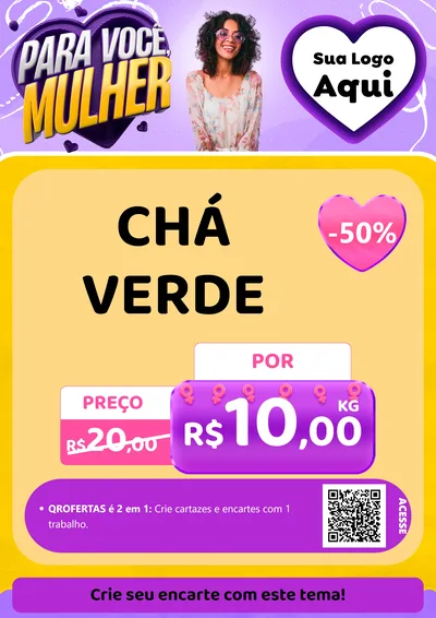 Modelo de Cartaz para Cartaz A4 Vertical com o tema Para Você, Mulher para Produtos Naturais