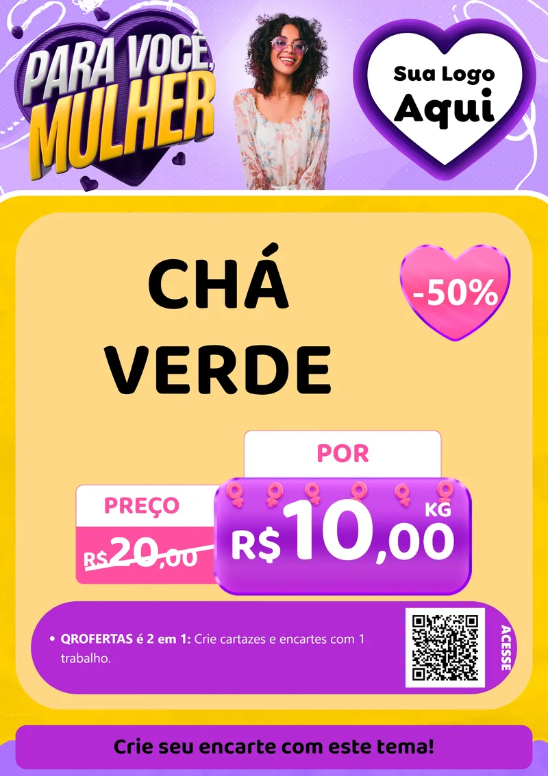 Modelo de Cartaz para Cartaz A4 Vertical com o tema Para Você, Mulher para Produtos Naturais