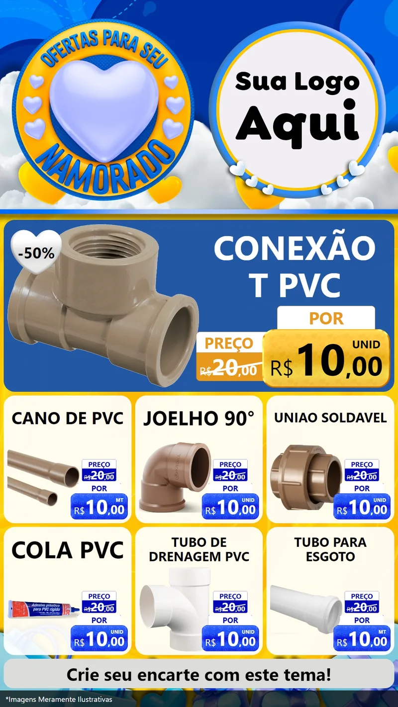 Modelo de Rede Social para Stories com o tema Ofertas Para Seu Namorado para Tubos e conexões