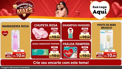 Modelo de TV para TV Horizontal com o tema Promoção Dia das Mães para Bebês