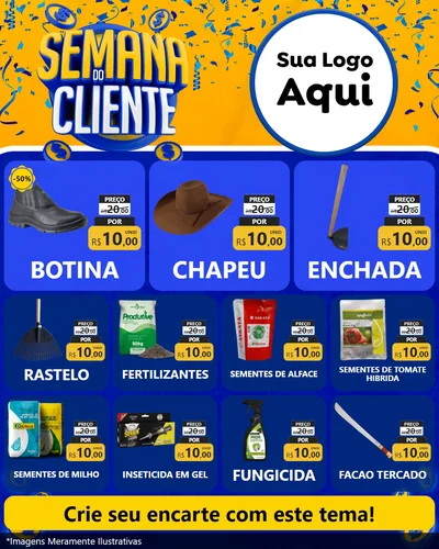Modelo de Rede Social para Feed Instagram com o tema Semana do Cliente para Agropecuária