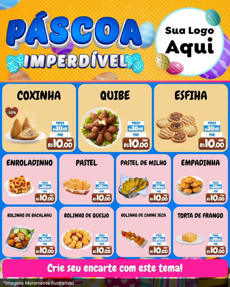 Modelo de Rede Social para Feed Instagram com o tema Páscoa Imperdível para Salgadaria