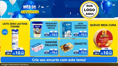 Modelo de TV para TV Horizontal com o tema Mês de Aniversário para Frios e Laticínios