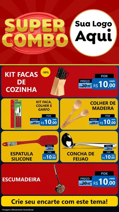 Modelo de TV para TV Vertical com o tema Super Combo para Utilidades Domésticas