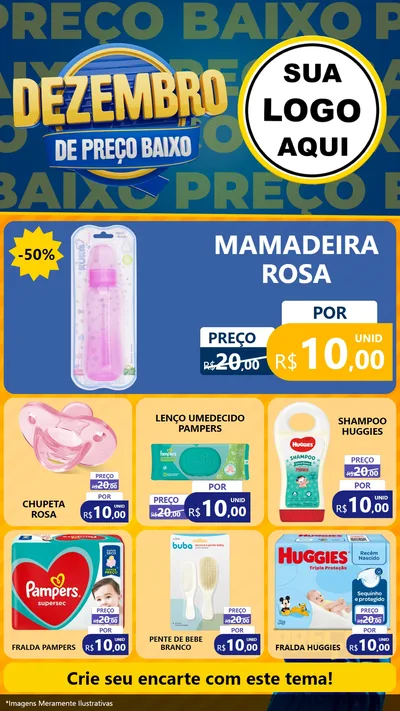 Modelo de Rede Social para Stories com o tema Dezembro de Preço Baixo para Bebês