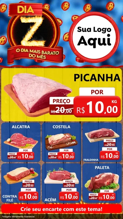 Modelo de Rede Social para Stories com o tema Dia Z - O Dia Mais Barato Do Mês para Açougue