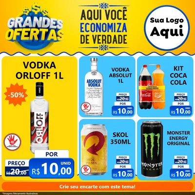 Modelo de Rede Social para Feed Facebook com o tema Grandes Ofertas para Distribuidora de bebidas