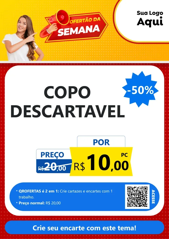 Modelo de Cartaz para Cartaz A4 Vertical com o tema Ofertão da Semana para Embalagens