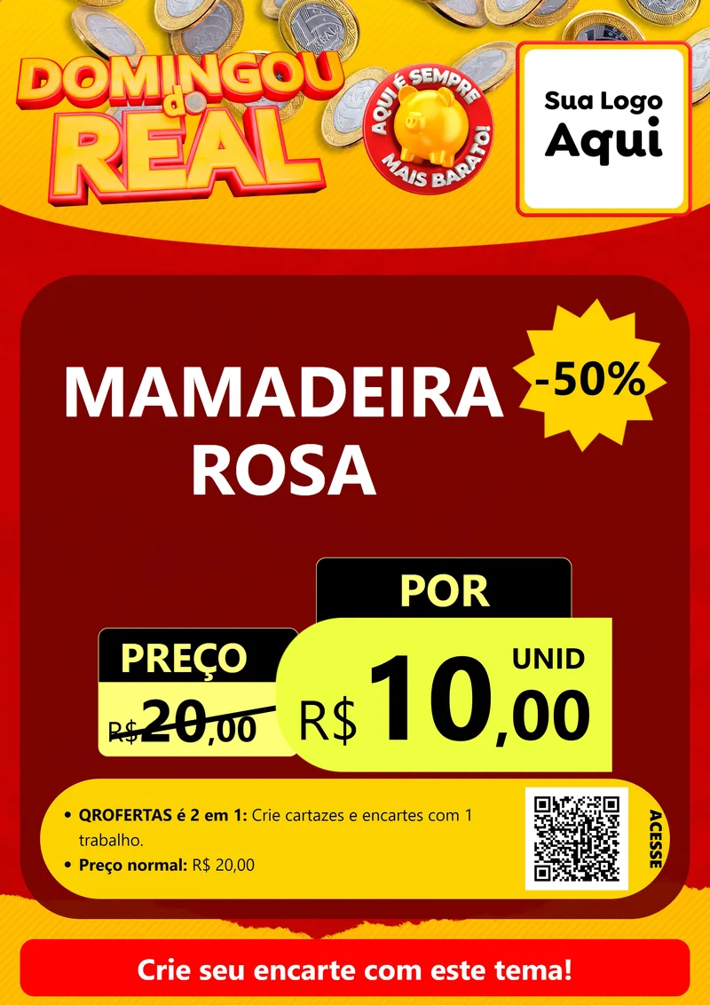 Modelo de Cartaz para Cartaz A4 Vertical com o tema Domingou do Real para Bebês