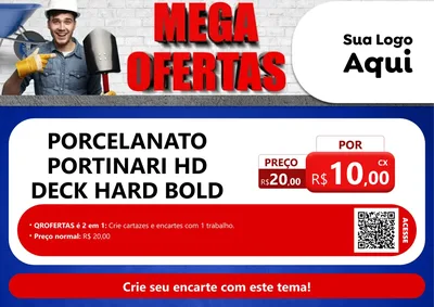 Modelo de Cartaz para Cartaz A4 Horizontal com o tema Material de Construção para Pisos e revestimentos