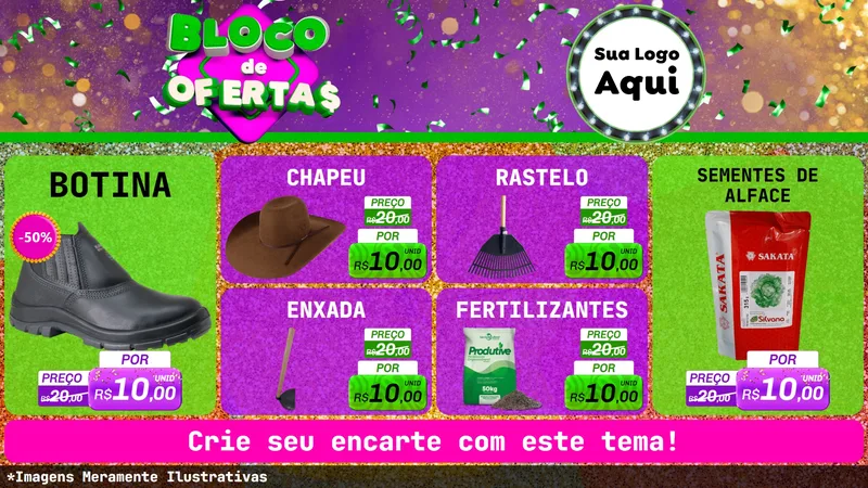 Modelo de TV para TV Horizontal com o tema Bloco de Ofertas para Agropecuária