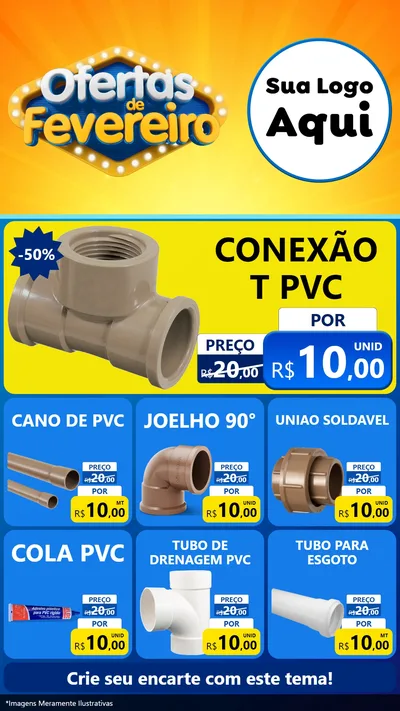 Modelo de Rede Social para Stories com o tema Ofertas de Fevereiro para Tubos e conexões