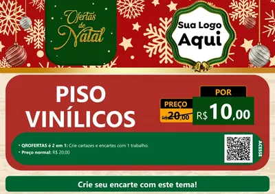 Modelo de Cartaz para Cartaz A4 Horizontal com o tema Natal de Ofertas para Material para Construção