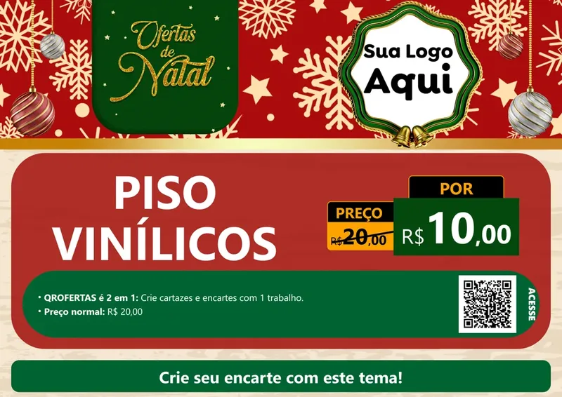 Modelo de Cartaz para Cartaz A4 Horizontal com o tema Natal de Ofertas para Material para Construção