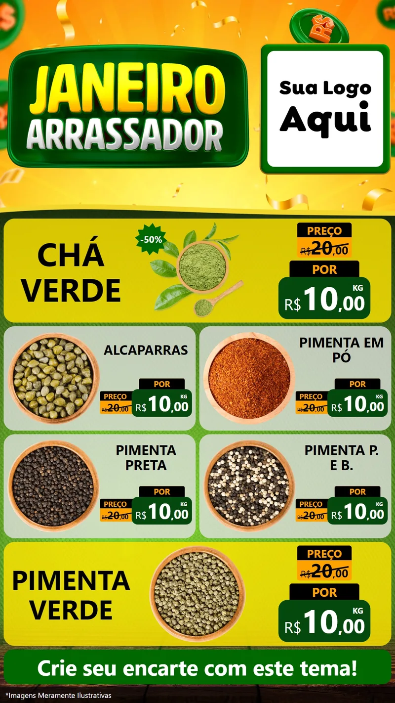 Modelo de TV para TV Vertical com o tema Janeiro Arrasador para Produtos Naturais