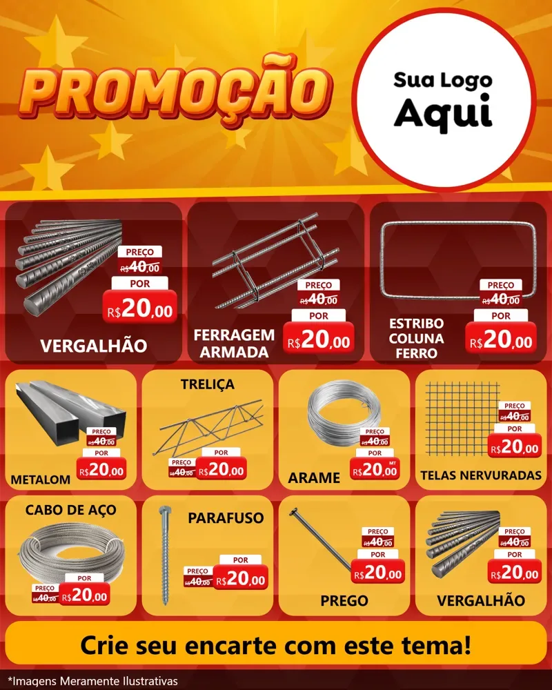 Modelo de Rede Social para Feed Instagram com o tema Promoção para Ferragens
