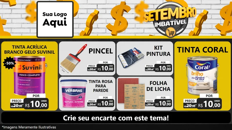 Modelo de TV para TV Horizontal com o tema Setembro Imbatível para Tintas e Ferramentas