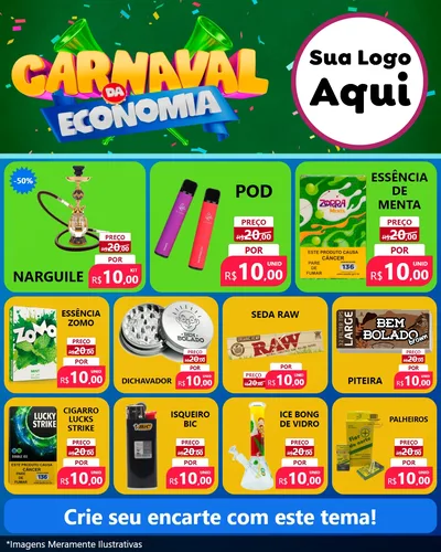 Modelo de Rede Social para Feed Instagram com o tema Carnaval da Economia para Tabacaria
