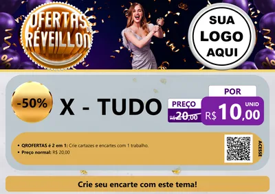 Modelo de Cartaz para Cartaz A4 Horizontal com o tema Ofertas de Réveillon para Hamburgueria