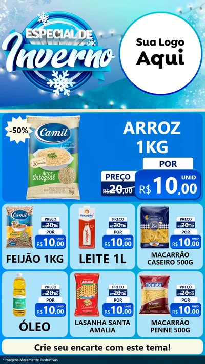 Modelo de Rede Social para Stories com o tema Especial de Inverno para Supermercado