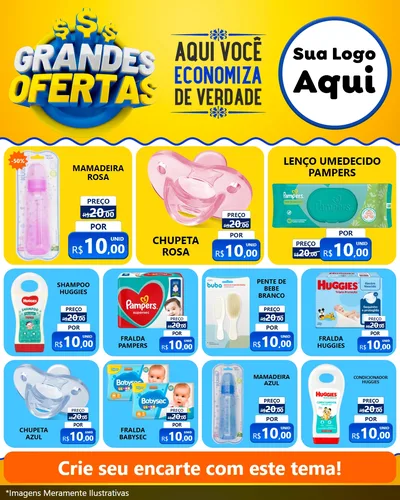 Modelo de Rede Social para Feed Instagram com o tema Grandes Ofertas para Bebês
