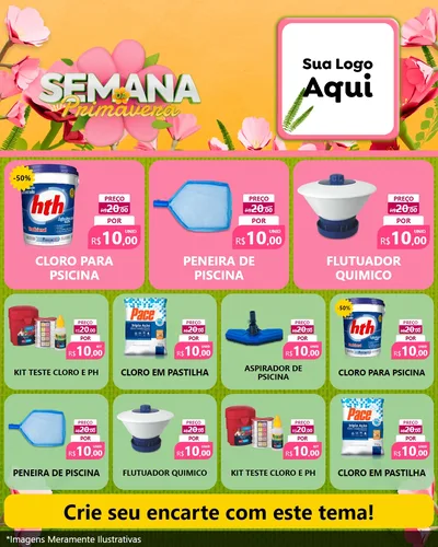 Modelo de Rede Social para Feed Instagram com o tema Semana da Primavera para Produtos para Piscina