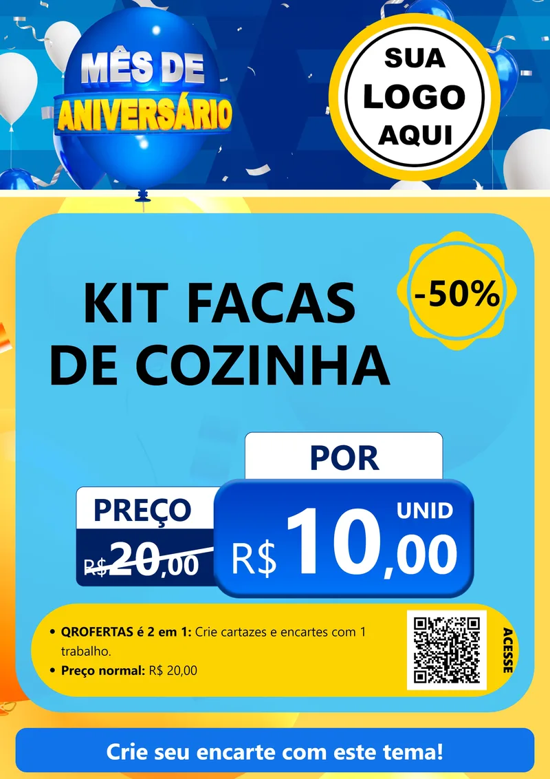 Modelo de Cartaz para Cartaz A4 Vertical com o tema Mês de Aniversário para Utilidades Domésticas