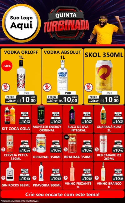 Modelo de Encarte para Encarte Grande com o tema Quinta Turbinada para Distribuidora de bebidas