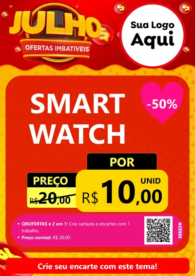 Modelo de Cartaz para Cartaz A4 Vertical com o tema Julho Ofertas Imbatíveis para Informática