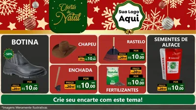 Modelo de TV para TV Horizontal com o tema Natal de Ofertas para Agropecuária
