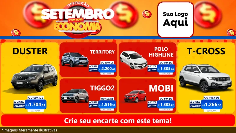 Modelo de TV para TV Horizontal com o tema Operação Setembro Com Muita Economia para Concessionaria de Carros