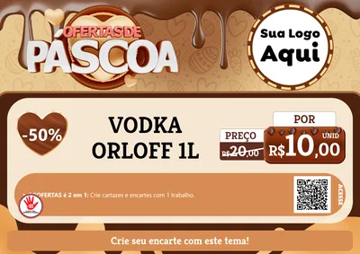 Modelo de Cartaz para Cartaz A4 Horizontal com o tema Ofertas de Páscoa para Distribuidora de bebidas