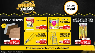 Modelo de TV para TV Horizontal com o tema Oferta Do Dia para Material para Construção
