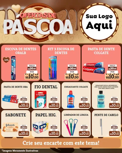Modelo de Rede Social para Feed Instagram com o tema Ofertas de Páscoa para Higiene Pessoal