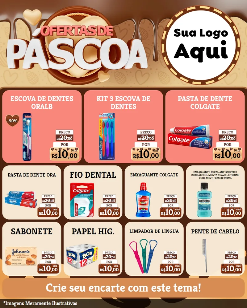 Modelo de Rede Social para Feed Instagram com o tema Ofertas de Páscoa para Higiene Pessoal