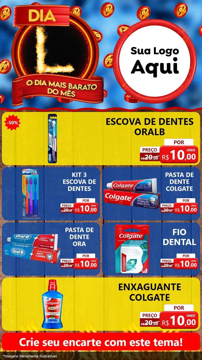 Modelo de TV para TV Vertical com o tema Dia L - O Dia Mais Barato Do Mês para Higiene Pessoal