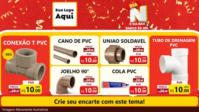 Modelo de TV para TV Horizontal com o tema Dia N o Dia Mais Barato do Mês para Tubos e conexões