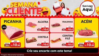 Modelo de TV para TV Horizontal com o tema Semana do Cliente para Açougue