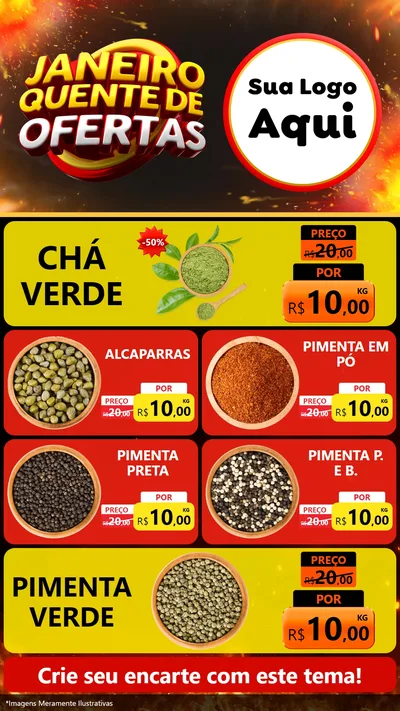 Modelo de TV para TV Vertical com o tema Janeiro Quente de Ofertas para Produtos Naturais