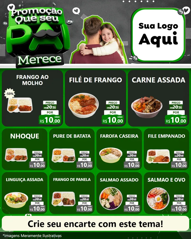 Modelo de Rede Social para Feed Instagram com o tema Promoção Que seu Pai Merece para Restaurante