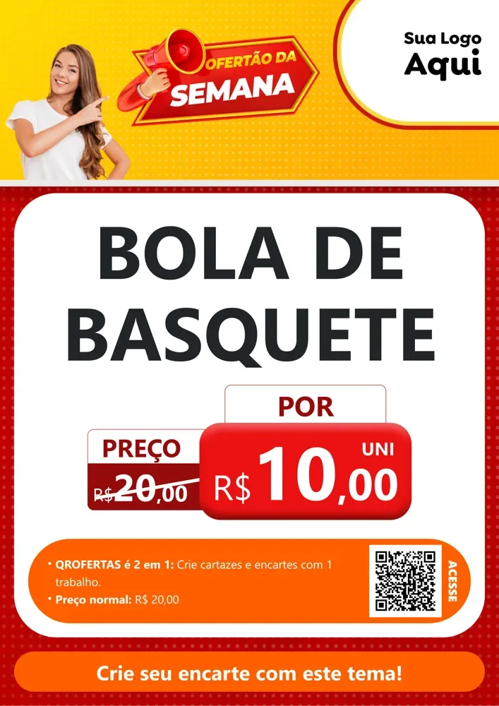 Modelo de Cartaz para Cartaz A4 Vertical com o tema Ofertão da Semana para Artigos Esportivos