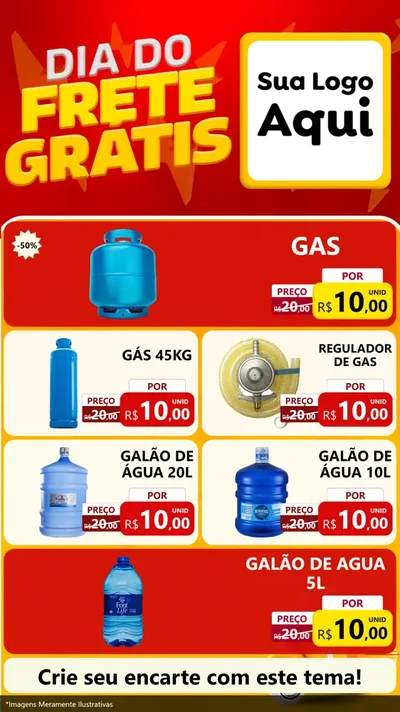 Modelo de TV para TV Vertical com o tema Dia do Frete Grátis para Água e gás