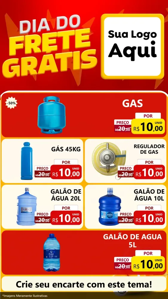 Modelo de TV para TV Vertical com o tema Dia do Frete Grátis para Água e gás
